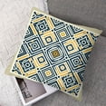 thumbnail image 7 of Geometric Outdoor Pillow Covers Set of 2, Abstract Diamond Plaid Decorative Throw Pillowcase Yellow Geometrical Art Linen Soft Cozy Cushion Cover Pillowsham, 7 of 7