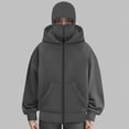 thumbnail image 4 of Towmus Balaclava Hoodie Zippe, Double Hooded Zip Jacket, Built-In Eye Mask, Full Zip Hooded Sweatshirt, Unisex, 4 of 5
