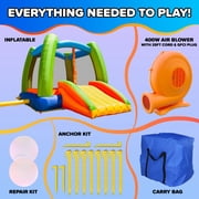 Sportspower Kids Inflatable Bounce House with Slide & Blower, Bouncy Castle Jumper for Backyard Outdoor Indoor Play, Toddler Bounce House Ages 3–8