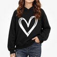 thumbnail image 2 of WAVSUF Kids Girls Hoodie, Graphic Detail Long Sleeve Hooded Fall Warm Trendy Sweatshirts Black 7-8, 2 of 6
