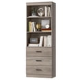 thumbnail image 2 of Homfa 2 Set of Bookcases with 3 Drawers, 71"H 3 Tier Wooden Storage Bookshelf for Living Room Home Office, Ash Grey, 2 of 7