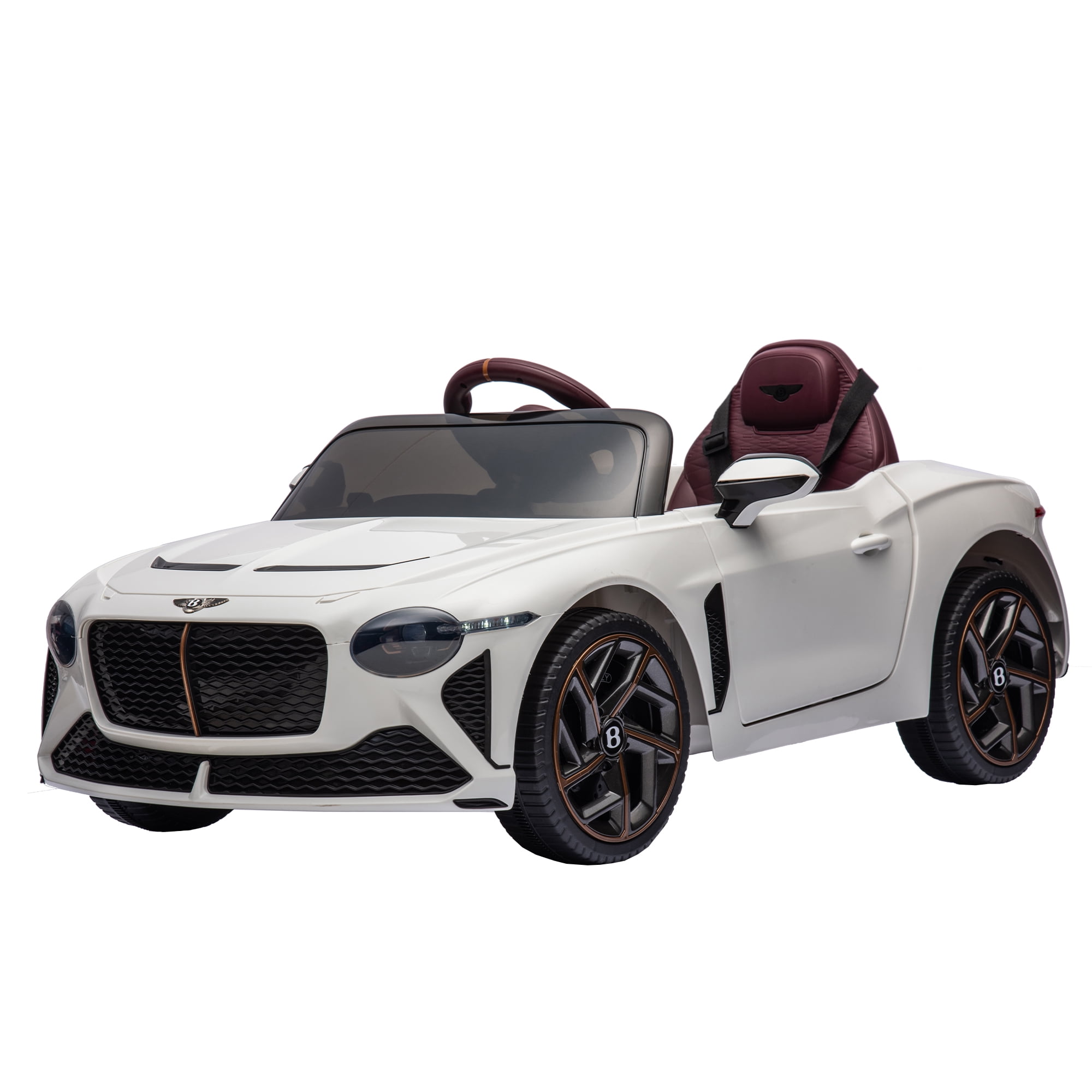 Kadyn 12v7A Kids Ride on Car with Parents Remote Control, Electric Car for kids, Electric Ride on Car with USB,MP3 ,Bluetooth,LED Light,Three-point Safety Belt, White Kadyn 12v7A Kids Ride on Car with Parents Remote Control, Electric Car for kids, Electric Ride on Car with USB,MP3 ,Bluetooth,LED Light,Three-point Safety Belt, White