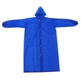 thumbnail image 4 of unbranded Adult Transparent Raincoat Blue Lightweight Portable Rain Poncho for Travel, 4 of 7