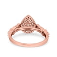 thumbnail image 3 of Rose Tone, Simulated Cubic Zirconia Size-10 Teardrop Halo Art Deco Ring Pear Wedding Engagement Band 925 Sterling Silver, 3 of 7