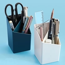 ROSENICE pencil cups for desk Delicate Pen Bucket Dark Blue 1Pcs for Holiday present