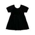 thumbnail image 3 of Wonder Nation Toddler Girls Tiered Velvet Dress with Puff Sleeves, Sizes 12M-5T, 3 of 7