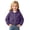 Dark Purple, variant on Y-Sunset Girls Solid Corduroy Hooded Zip Up Jacket, Elastic Hem Cropped Toddler Outerwear, Wind Resistant Kids Coat for Fall Daily Outdoor Travel Camping Wear(Hot Pink/4-5 Years)