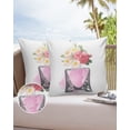thumbnail image 6 of Pack of 2 Outdoor Pillow Covers, Watercolor Flowers Perfume Bottle Waterproof Square Throw Pillowcase Cushion Decorative Pillow Covers for Couch Patio Tent, 18x18 in, 6 of 6