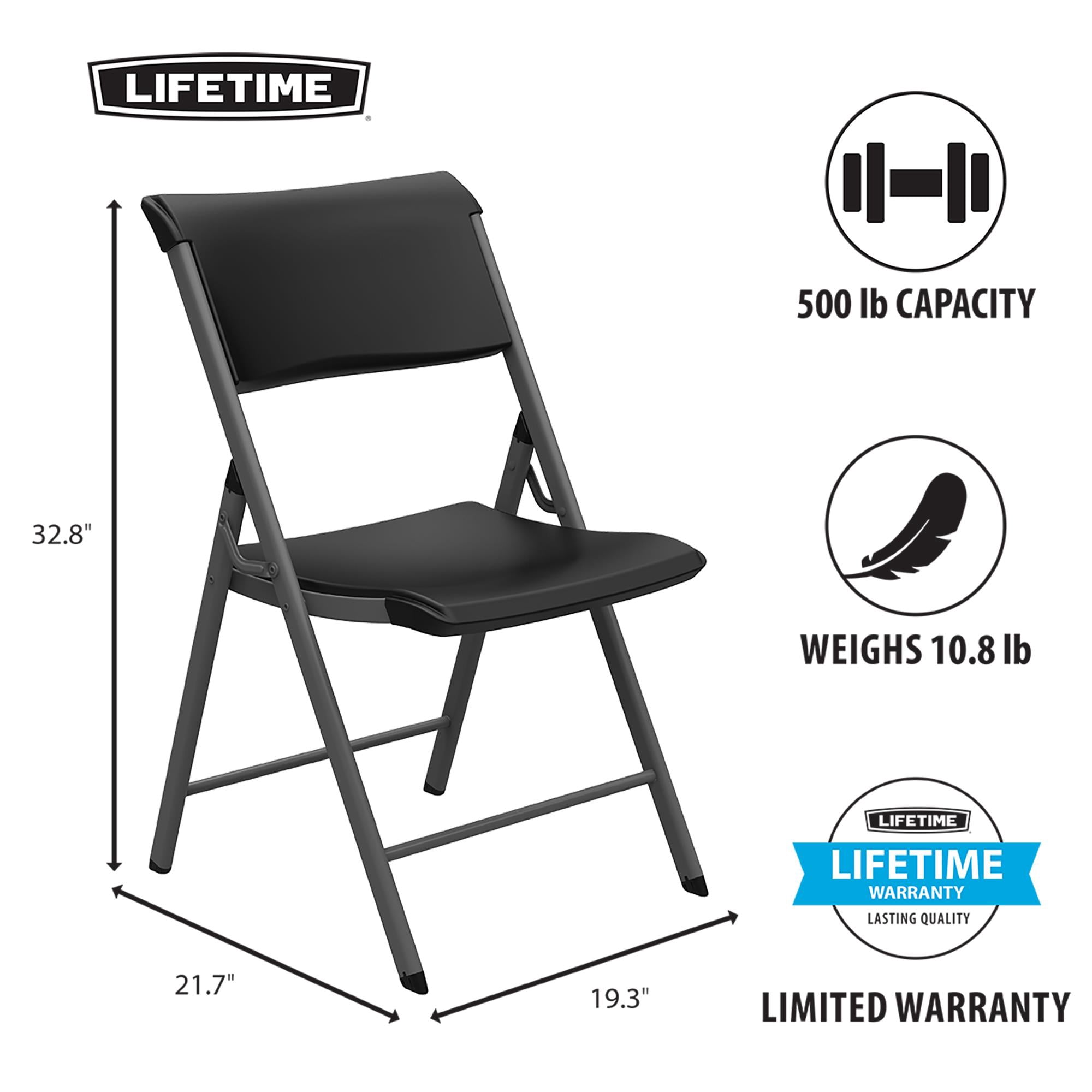 Lifetime A-Frame Folding Chair, Black (Set of 4)-81169 - Walmart.com