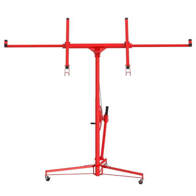 Yiwa Panneau de Levage pour Cloison Sèche de 11 Pieds, Panneau de Levage Roulant pour Cloison Sèche, 150lbs Robuste pour Cloison Sèche, Panneau de Levage avec Bras Télescopique Réglable à 360° et 3 Roues Verrouillables