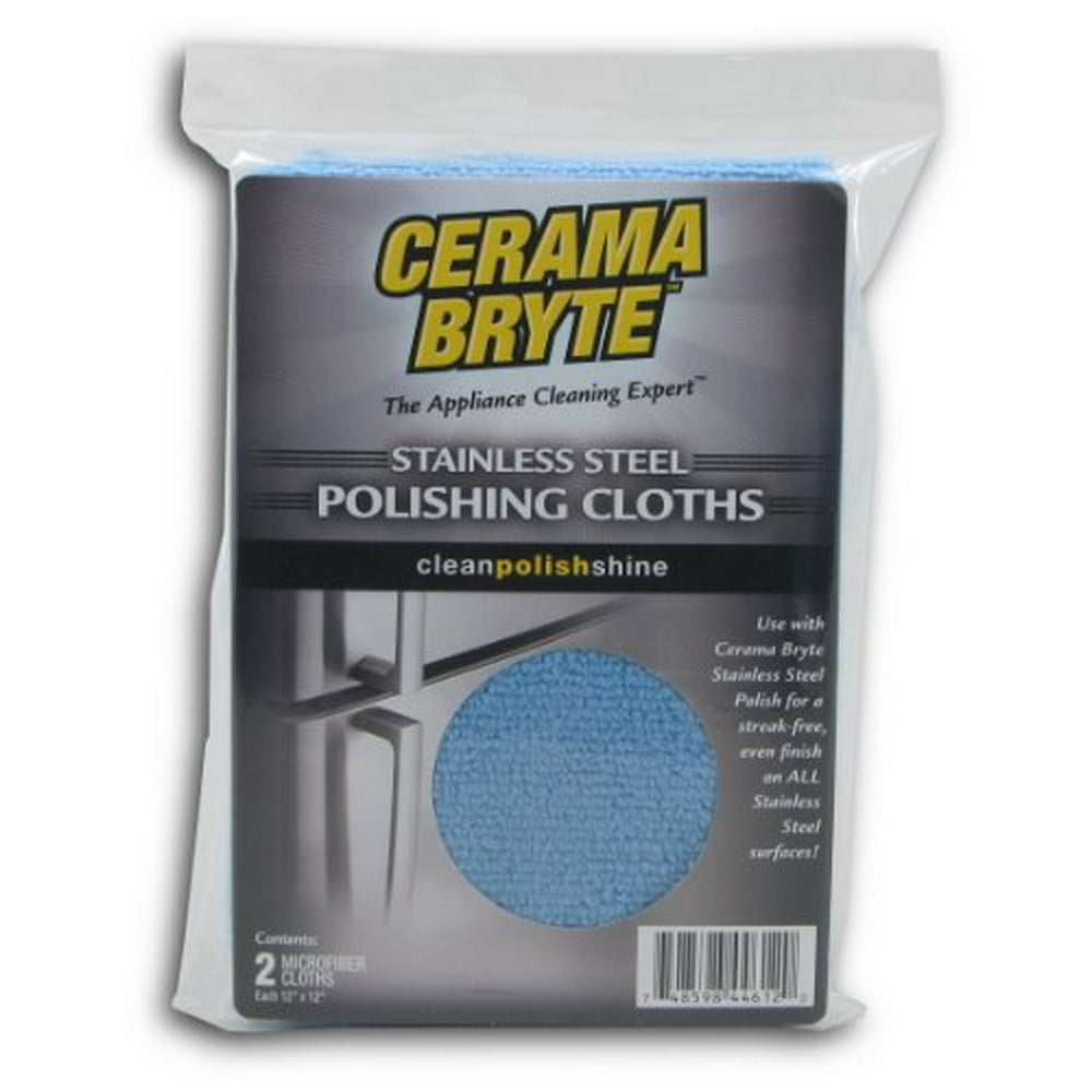 Cerama Bryte Stainless Steel Polishing Cloths (Pack of 2)