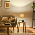 thumbnail image 5 of Touch Control Table Lamp with 2 USB Charging Ports, 1 AC Outlets and 2 Phone Stands, Modern USB Desk Lamp with Black Wooden Base and Grey Shade Suitable for Bedroom, Living Room, 5 of 7