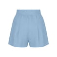thumbnail image 7 of DxhmoneyHX Womens Jean Shorts Stretchy High Waisted Lightweight Shorts Summer Casual Pull on Drawstring Denim Shorts with Pockets, 7 of 7