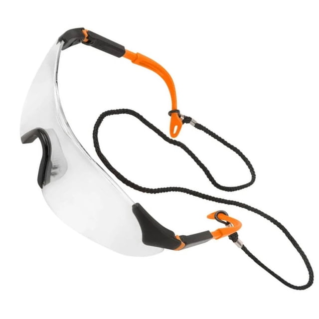 Lentes de Seguridad Infra con Mica Transparente Patas Naranjas Antideslizantes Protección Industrial para Trabajo, Taller y Construcción Pack de 10 Piezas