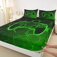 thumbnail image 3 of Castle Fairy 4-Piece King Size Bed Sheet Set - Green Gamepad Gamer Design, 3 of 7