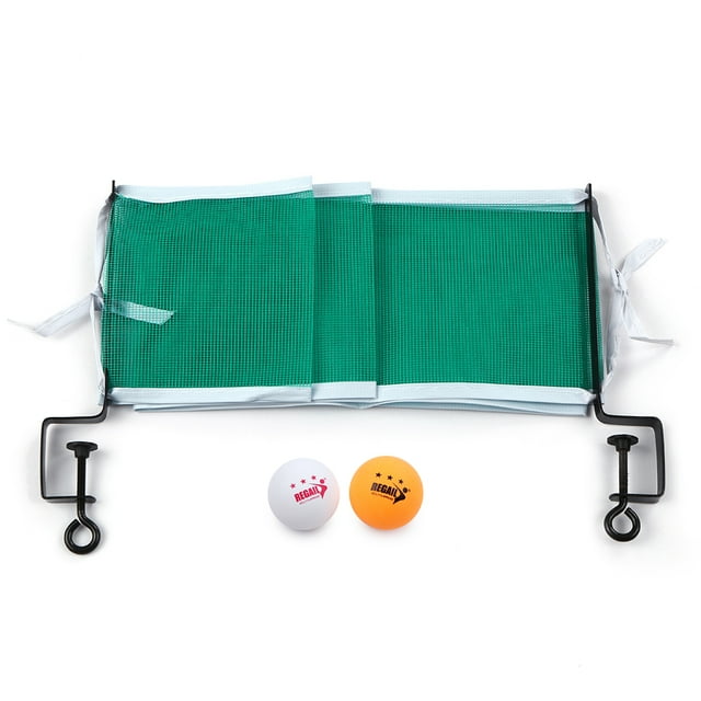 REGAIL Premium Table Tennis Net Set with 2 Balls - Durable Glass Fiber & Iron Alloy Design for Enhanced Play