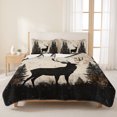 thumbnail image 3 of King Quilt Set 96''x106'', Vintage Forest Deer Lightweight Bedspread Coverlet Set with 2 Pillow Shams, Rustic Country Wildlife Woodland Breathable All Season Quilt Bedding for Bedroom/Guest Room, 3 of 9