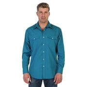 Gioberti Mens Solid Long Sleeve Western Shirt with Pearl Snap-on Buttons