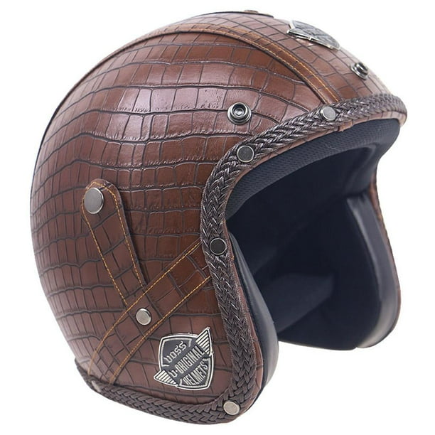 Cascos de moto 4 Open Chopper Bike Casco PU Cuero M Tipo 6 Sharpla Casco de la motocicleta Walmart en linea