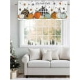 thumbnail image 3 of Fall Orange Plaid Pumpkin Valances for Windows It's Fall Y'all Maple Leaf Harvest Thanksgiving Kitchen Valance Curtain Rod Pocket Small Curtains for Cafe Bathroom Laundry Basement 42" x 12", 3 of 8