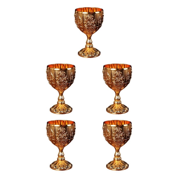 Copa de vino elegante Billuyoard Calabaza dorada 2 set de 1x copas de vino