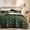 02 Olive Green, variant on U by Bedsure Queen Size Comforter Set, Beige Tufted Embroidery Boho Farmhouse 3 Piece Bed Comforter Set, Soft Fluffy Geometric Pattern Bedding