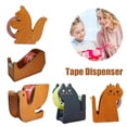thumbnail image 2 of Adorable Cat Wooden Tape Dispenser Functional Desk Organizer with Metal Cutter Whimsical Office Decor Gift, 2 of 8