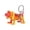 Pink, variant on 3D Printed Articulated Skeleton Dog Keychain Flexible Canine Figure Backpack Charm for Gothic Keyrings and Hanging Decorations Red