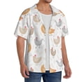 thumbnail image 4 of Vsdgher Funny Chicken Print Men's Wrinkle Free Untucked Cuban Shirt Business Casual Button Down Shirts Short Sleeve Shirt, 4 of 7