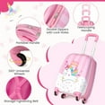 thumbnail image 3 of Canddidliike 2 Pieces 12 Inch 16 Inch Kids Luggage Set with Backpack and Suitcase for Travel-Lovely Unicorn, Kids Luggage with Wheels, Riding Suitcase for Kids, 3 of 8