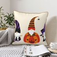 thumbnail image 6 of Haiem Halloween Gnomes1 Print Velvet Soft Solid Decorative Square Throw Pillow Covers Set with Elegant Piping Christmas Cushion Case for Sofa Bedroom Car-18"x18", 6 of 8
