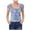 Blue, variant on Women Basic T Shirts Tees Summer Casual Square Neck T Shirt with Checkered Pattern Tee Tops