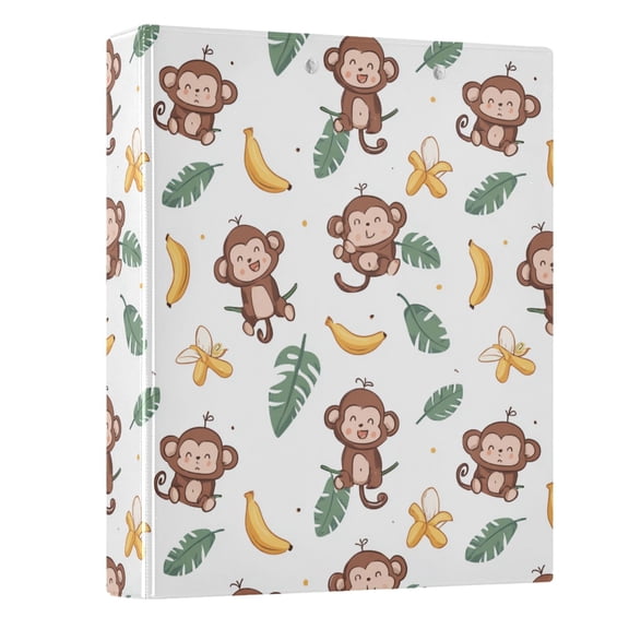 Three Ring Binder Cartoon Monkey 1.5 Inch Round Binder D-Rings for Office Supplies and More