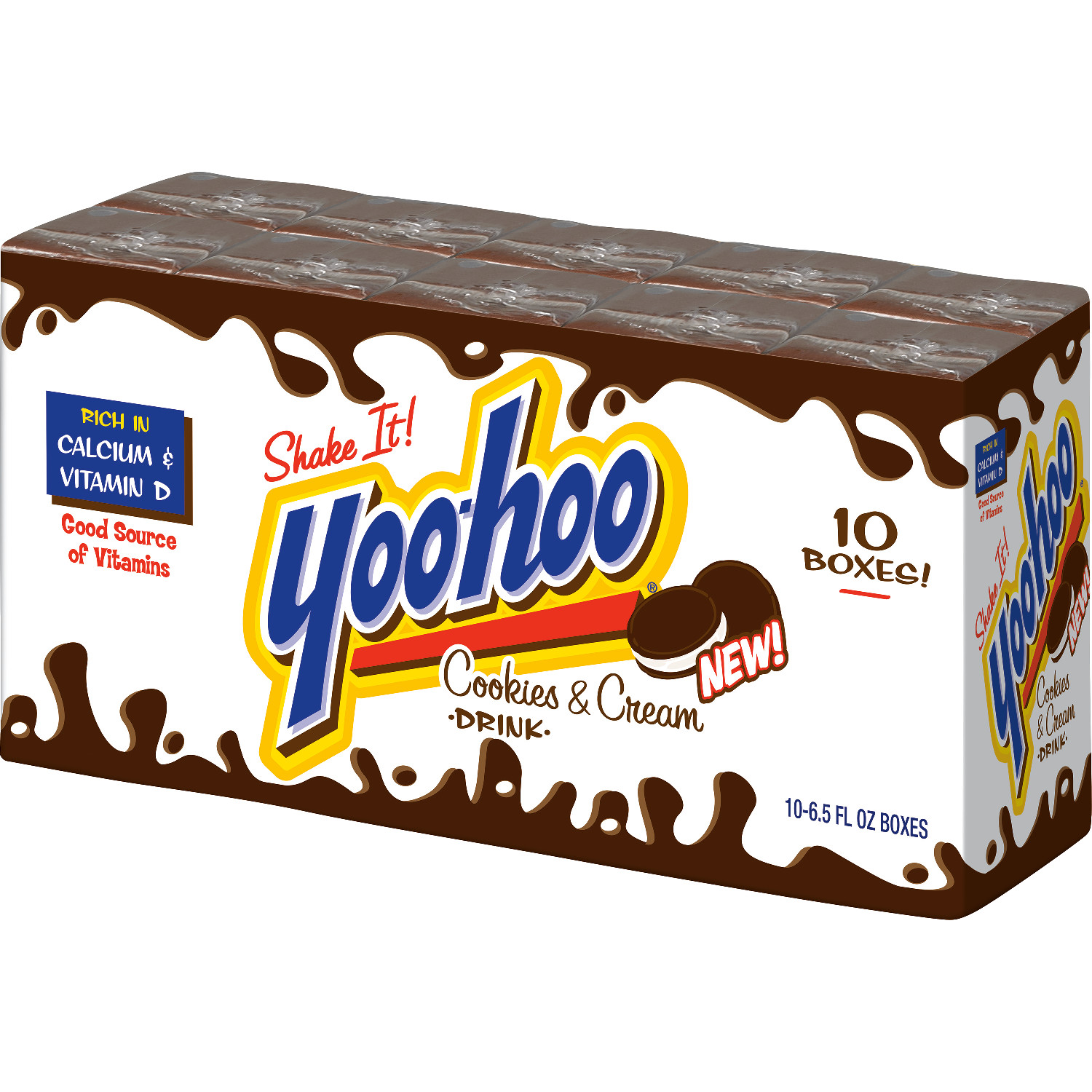 Yoo-hoo Cookies and Cream Drink, 6.5 Fl Oz Boxes, 10 Count (Pack of 4) - image 4 of 10
