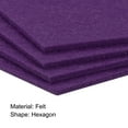 thumbnail image 4 of Uxcell Felt Coasters, Hexagonal Absorbent Pad Coaster for Drink Cup Pot Bowl Vase, Purple 4 Pack, 4 of 5