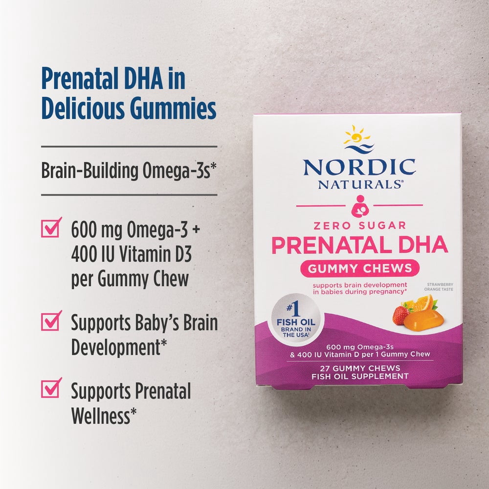 Nordic Naturals Zero Sugar Prenatal Gummy Chews - 27 Count