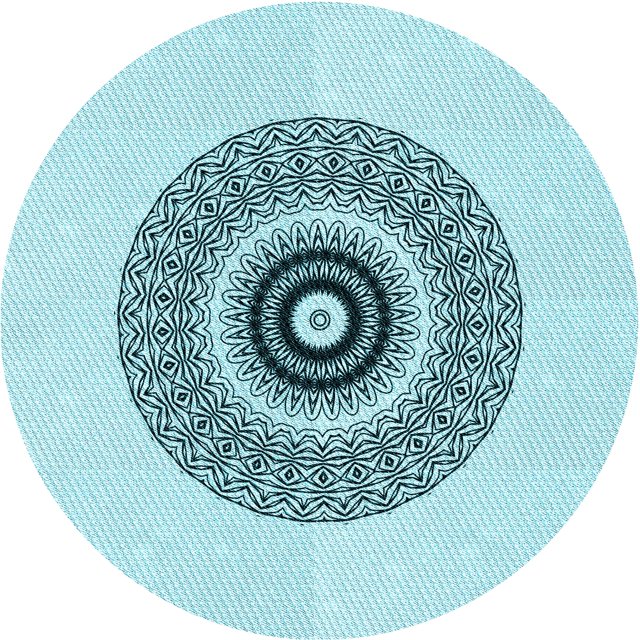 Ahgly Tapis Rond Lavable en Machine Intérieur Transitionnel Bleu Électrique, 6 Pieds Rond