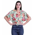 thumbnail image 1 of Moomaya Printed Boxy Sleeve Tops For Women V-Neck Elastic Waist&nbsp;Kimono Top, 1 of 5