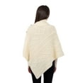 thumbnail image 3 of SAOL Aran Cable Knit Cowl Neck Poncho 100% Soft Merino Wool Women's Irish Cape with Side Buttons from Ireland, 3 of 3