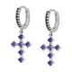 thumbnail image 1 of Pendientes de aro cruzados religiosos sweethay 2 uds hipoalergénicos Vintage Retro Casual Púrpura Platina, 1 of 6