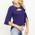 thumbnail image 5 of Lenpel Women's 3/4 Length Sleeve Tops Fashion Spring Summer Cut out Twist Knot T Shirts Dressy Casual Tunic Blouses, 5 of 7