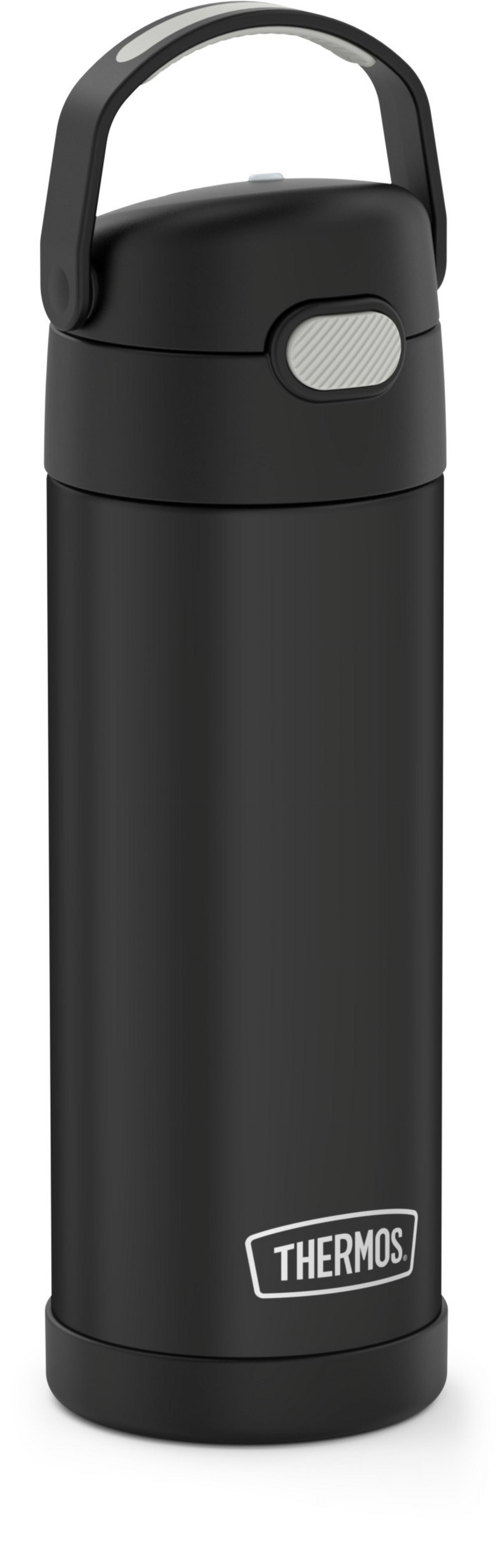 (4 pack) Thermos Stainless Steel Funtainer Water Bottle with Chug Spout 16 oz Black