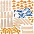 thumbnail image 1 of Set de construcción de vías férreas de madera ORBRIUM Build & Play, 90 unidades, 1 of 9
