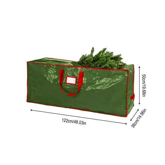 CuiLiyq Christmas Tree Storage Bag, Plastic Waterproof Large Christmas Tree Storage, Christmas Storage Bags for Artificial Holiday Xmas Disassembled Trees (Green, 48" x 20" x 15")