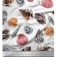 thumbnail image 1 of Soimoi Crepe Silk Fabric Colorful Shells Ocean Fabric Prints By Yard 42 Inch Wide, 1 of 3