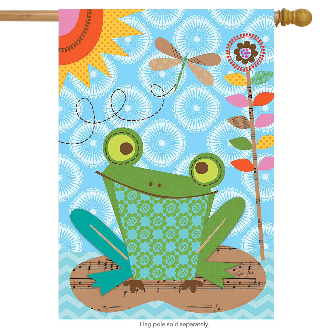 Froggy Fun Summer House Flag Floral 28" x 40" Briarwood Lane Froggy Fun Summer House Flag Floral 28" x 40" Briarwood Lane