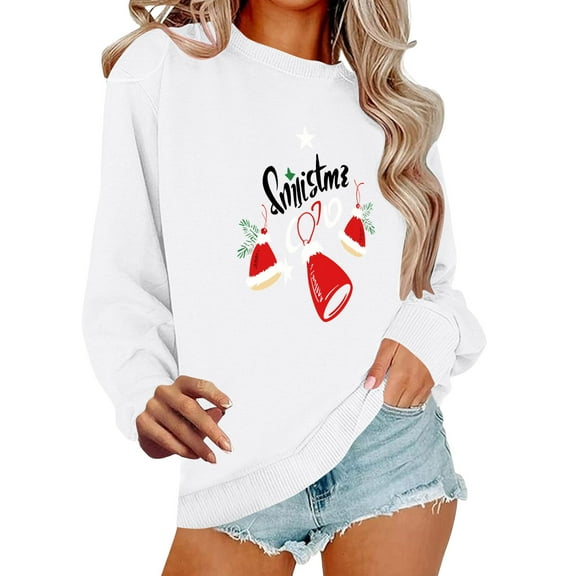 My Items Talove Long Sleeve Shirts for Women Funny Graphic Sweatshirt Fall Fashion Must Haves Tunic Tops Plus Size Womens Tops Trendy Going Out Christmas Shirts