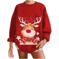 thumbnail image 1 of Heliisoer Mode Noël Femmes Décontracté à Manches Longues Imprimé Sweat-Shirts Tops, 1 of 7