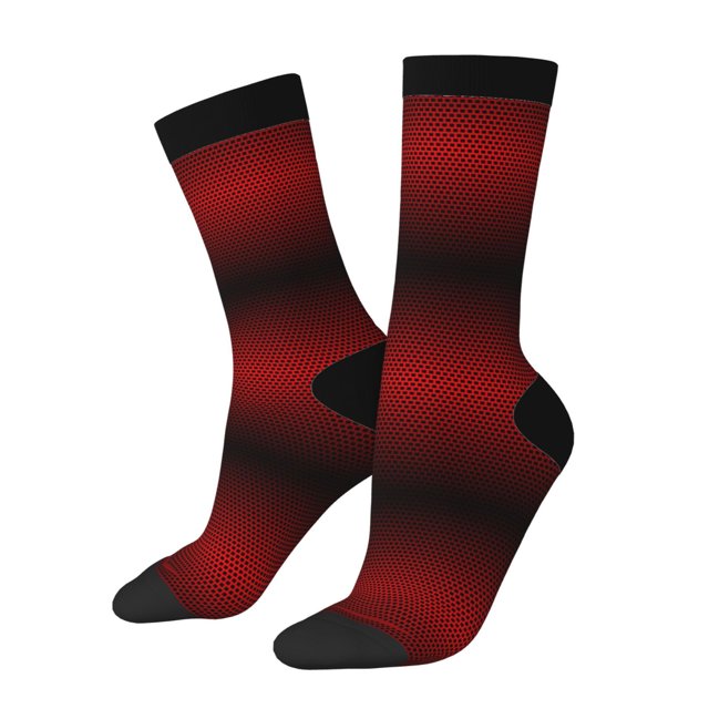 Balery Red Geometric Calcetas Largas con Estampado para Hombre y Mujer – Suaves y Transpirables, Talla Única (US 5-11)