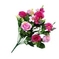 thumbnail image 3 of facefd 10-branch Artificial Rose Bouquet Simulation Floral Decor Wedding Party Cloth artificial Flower, Purple, 3 of 4